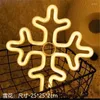 Night Lights Christmas Neon Light Hanging Tree Decoration Bells Elk Snowflake Sign Gift For Children USB Battery Powered