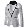 Pakken voor Mannen Casual 3D Digital Printing Blazers Enkele Knop Party Stage Nachtclub Glanzend Cool Prestaties Rood Goud 240201