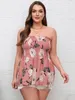 Finjani Cami-Kleid Sommer Plus Size Damenbekleidung Blumendruck Tube Cami-Kleid Strandstil Saumkleider für Frauen 240129