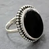 Cluster Rings Fashion Simple Black Crystal Zirconia for Women 2024 Elegant Engagement Party Vintage smycken Tillbehör gåva