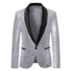 Män guld silver paljett glänsande blazers kostym jacka mode nattklubb dj scenföreställningar bröllop party coat 240201