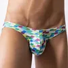 Cuecas masculinas sexy respirável calcinha impressa cintura baixa briefs roupa interior lingerie masculino bolsa tangas 1pc