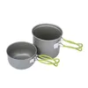 Cups Saucers Outdoor Hiking Camping Cookware Set 2 Persons Portable Cooking Tableware Picnic Pot Pans Bowls With Dinnerware Equipment