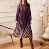 Casual Dresses A Line Flowy Dress Chic Women's O-Neck Long Sleeve Midi Collection A-Line Streetwear Dot Print Fall For Spring