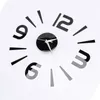 Väggklockor 24x 3d heminredning kvarts diy klocka horloge klocka vardagsrum mode akryl spegel klistermärken svart