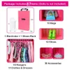 31CM Doll house Furniture Wardrobe 1/87Pcs/lot items=1 Wardrobe 86 Accessories Doll Dress Handbag Shoes for Doll Accessories 240123