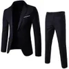 2 unids/set trajes masculinos Blazer vestido Formal de negocios delgado chaleco novio Traje De Hombre exquisito conjunto de oficina chaqueta delgada 240122