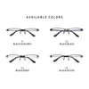 Óculos de sol quadros óculos de titânio quadro sem parafuso meio quadro quadrado prescrição óculos ópticos homens luxo coreano negócios eyewear 6101