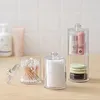 Boîte de rangement en acrylique, conteneur de coton-tige de maquillage, pot rond en plastique, organisateur de cosmétiques, tampon de bijoux 240124