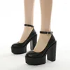 Dress Shoes 13cm Women Sexy High Heels Pumps For Office Leather Platform White Black Spring Summer 2024 Ankle Strap