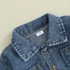 Jackor Autumn Winter Little Boys Girls Denim Button Down Shirt Coat Long Sleeve Pockets Jean Jacka barn Ytterkläder