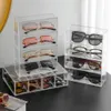 Boîte de rangement transparente en acrylique, étui pour lunettes, 4 couches, affichage de lunettes de soleil, articles divers de bureau, Pull 240118