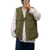 Lente Zomer Heren Mode Tooling Vest Homme Streetwear Mouwloze Jas Gilet Dunne MultiPocket Buiten Tactische Jas 240125