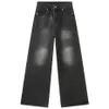 Винтажные синие свободные джинсовые брюки, мужские прямые мешковатые джинсы в стиле ретро, повседневные черные джинсы с широкими штанинами, брюки 240131