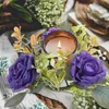 Dekorative Blumen, 2 Stück, romantische Kerzenständer, Girlanden, Hochzeitsdekorationen, künstlicher Blumenring aus Kunststoff