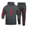 Autumn and Winter Tracksuit Men 2 Pieces Set Sweatshirt Sweatpants Sportswear Hoodies Casual Mens Clothing Hoodies Suit 240202