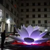 10mD (33ft) with blower wholesale Giant Inflatable Lotus Flower with LED light for 2024 Outdoor inflatable Concert nightclub Stage Decoration