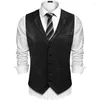 Men's Vests 2024 Autumn Winter Vest Slim Fit Leather PU Single Breasted Waistcoat