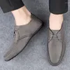 Dress Shoes Leather Men Fashion Formal Moccasins Italian Breathable Male Driving Black Plus Size 38-47