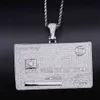 Smyckesdesigner 2022 Ny ankomst high-end hiphop iCed Out Colorful Zircon Credit Card Bank Form Pendant Necklace for MenhipHop