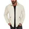 Vestes pour hommes Hommes Veste de printemps Slim Fit Texture gaufrée avec poches à fermeture éclair Col rabattu Doux respirant Longueur moyenne pour long