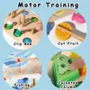 Montessori Puzzle Toys Frutta Colore Cognitivo Forma Matching Grip Fine Movimento Training Bambini Pesca magnetica in legno 240202