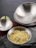 Assiettes japonaises en acier inoxydable, bol à chapeau coréen Ramen 304 nouilles instantanées salade corne anti-brûlure