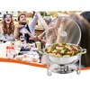Kochgeschirr-Sets, 2er-Pack Chafing Dish Buffet-Set, 4 Qt, runder Chafe-Wärmer, Edelstahl-Chafer mit Glasdeckel, Brennstoffhalter