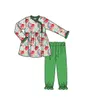 Новые детские наряды, комплект для маленьких девочек, одежда с цветочным принтом, детская одежда, весь костюм207F4371634