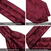 Mens Premium Silk Ascot Gravata Broche Pin Set Clássico Vintage Vermelho Masculino Gravata Conjunto para Casamento Vestido Formal Terno Colete Acessórios 240202