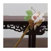 ヘアクリップピンシニョンチョップスティックウーマン女子のための豪華な花作りのアクセサリー