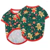 Vestuário de cachorro dos desenhos animados Pet Colete Camisas de Natal para Cães Gatos Elk Gingerbread Man Xmas Coletes Impressos Roupas Filhote de Cachorro Gatinho Trajes de Férias