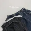 Byxor 2024 Spring Girls Vintage Jeans Solid Children Casual Pants Boys Denim Loose Harem 1-6 år Babykläder