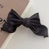 Hair Accessories Solid Color Duckbill Side Clip Elegant Fashion Bangs PU Leather Bow Hairpin Temperament Vintage