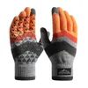 Gants de cyclisme tricotés pour hommes, chauds et en peluche, pour l'extérieur, antidérapants, équipement en laine pour écran tactile, hiver