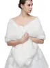 Inverno outono barato casamento nupcial envolve bolero pele do falso para festa de casamento noite baile jaqueta casaco inverno pele branca xale wedding1003549