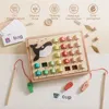Children Montessori Toys Wooden Magnetic Fishing Word Spelling Interactive Games Baby Early Education Educational Gift 240202