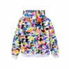 A Bathing Ap rainbow bap Shark Print hoodie
