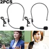 Microphones 2Pcs Portable Lightweight Wired 3.5mm Plug Guide Lecture Speech Headset Microphone