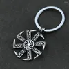Keychains Viking Kolovrat Knot Keychain Nordic Talisman Runes Pendant slaviska skandinaviska smycken män punk amulet gåva droppe