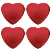 Förvaringsflaskor röd hjärta form tinplattan söt förpackning kan utsökt båge godis burk bärbar presentbehållare för bröllopsfest