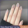 Perle de verre Flash Céramique Blanc Spar Cat Eye Gel Vernis À Ongles 10 ml Gel Magnétique Couleur Nude Semi Permanent Soak Off Vernis À Ongles 240129