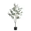 Fiori decorativi Grandi rami di ulivo e frutti artificiali Pianta finta In vaso Home Office Soggiorno Pavimento Bonsai 60-240 cm