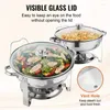 Kochgeschirr-Sets, 2er-Pack Chafing Dish Buffet-Set, 4 Qt, runder Chafe-Wärmer, Edelstahl-Chafer mit Glasdeckel, Brennstoffhalter