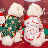 Vêtements pour chiens Noël Cartoon Chemises pour animaux de compagnie Petits chiens moyens Gilets de Noël Mignon Elk Gingerbread Man Vêtements imprimés Chiot Chaton Costumes de vacances