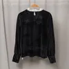 Damesblouses Rowling Mirror Vintage Effen Fluwelen Pullover Shirt Dames Kanten Kraag Lange Ballonmouwen Blouse Kantoor Dame Tops