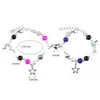 Charm Armbanden YEYULIN 2 stks/set Paar Bangle Gitaar Ster Acryl Kralen Bracelert Polsbandje Verstelbare Sieraden Geschenken