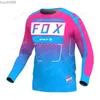 Qkmw Men's T-shirts Men Long Sleeve Mountain Bike Jersey Downhill Enduro Shirts Motocross Motorcycle Racing Mtb Bat Fox T-shirt