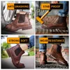 Water Proof Safety Work Shoes For Men Steel Head Leather Boots Male Footwear Indestructible Construction Work Shoes Brown 240130