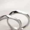 Cluster-Ringe aus 925er-Sterlingsilber, französischer „I Love You“, für Damen und Herren, einzigartiges Accessoire, Paar-Verlobungsring, verstellbarer Modeschmuck
